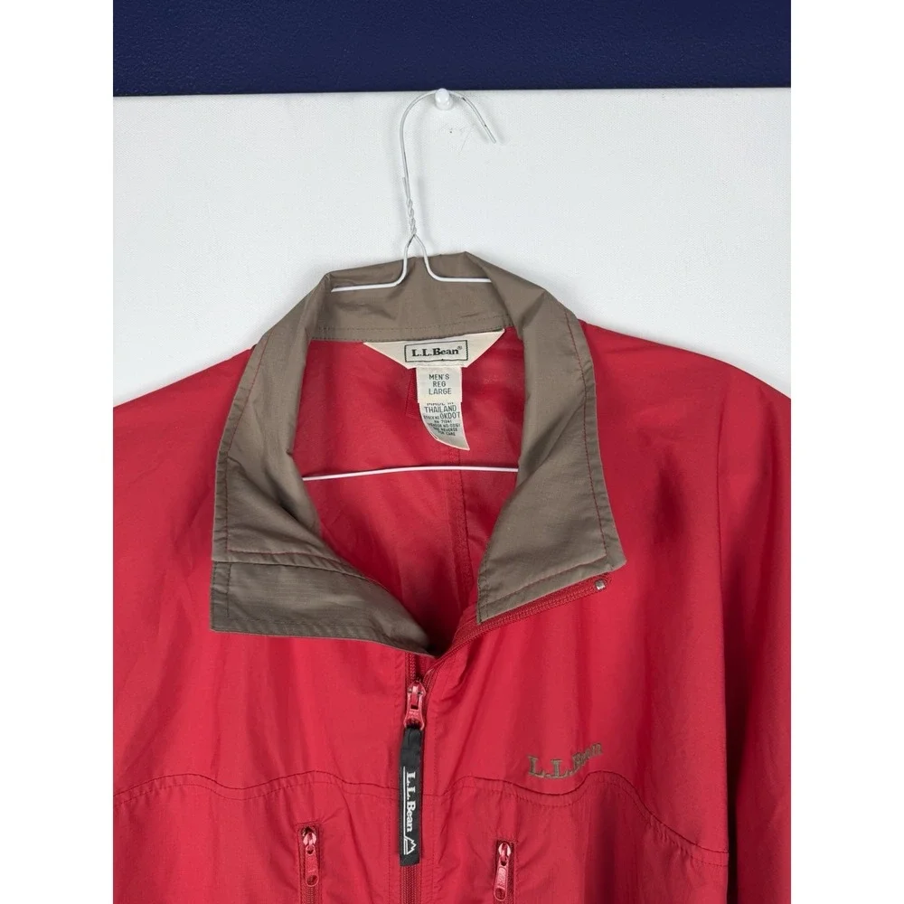vintage L.L. Bean men's red windbreaker jacket size‎ L